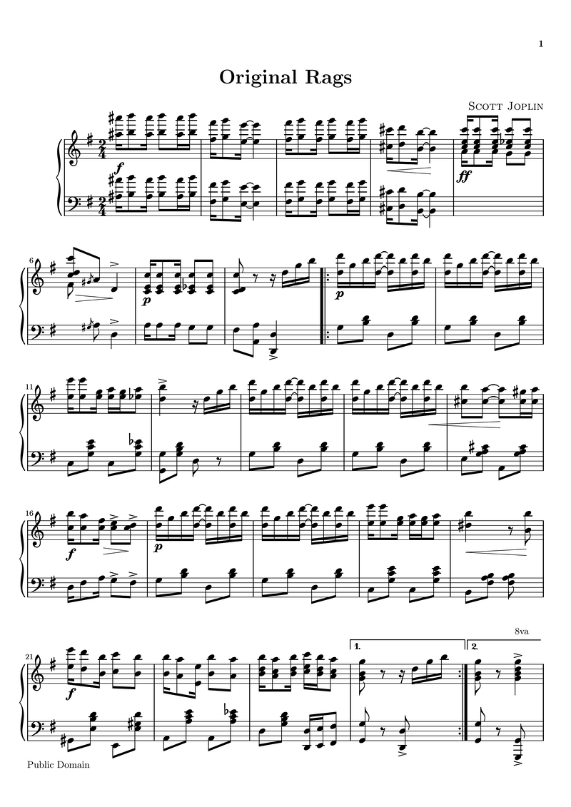 Original sheet music