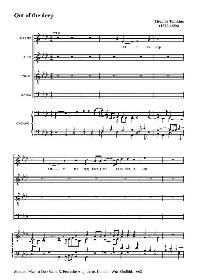 Out of the Deep sheet music