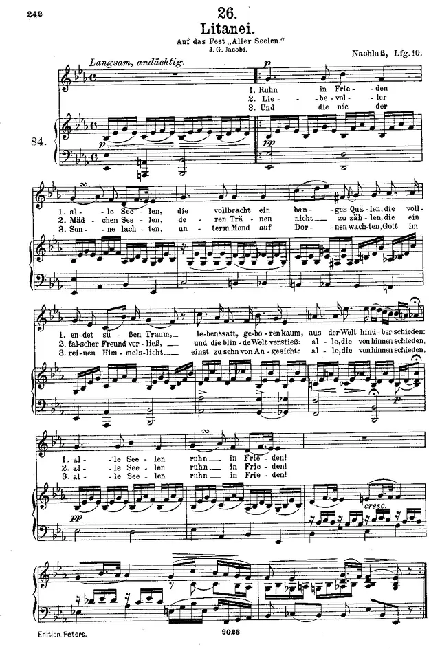 Prélude in E Major (D. 343) Piano Sheet Music Page 1 Free PDF