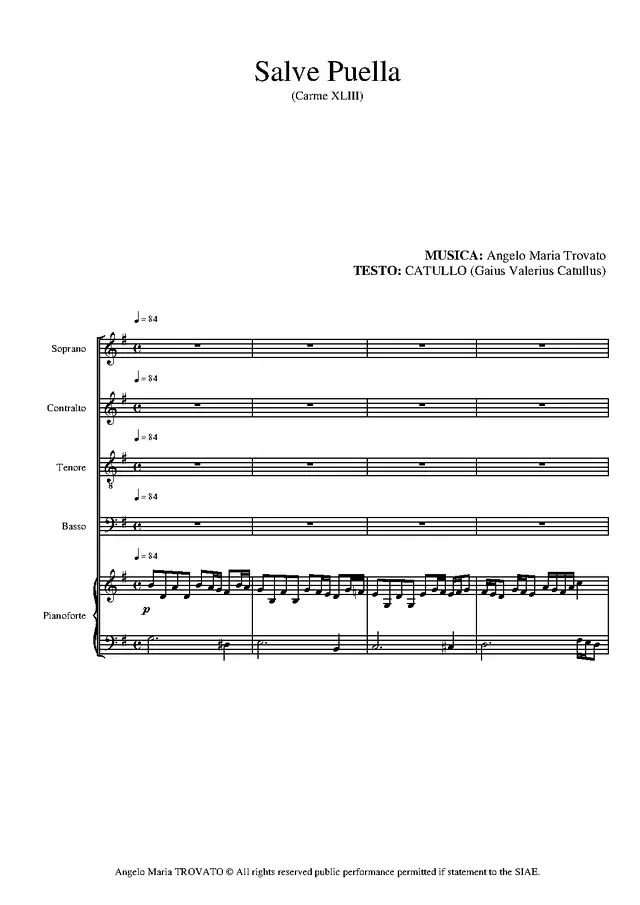 Salve Puella Piano Sheet Music Page 1 Free PDF