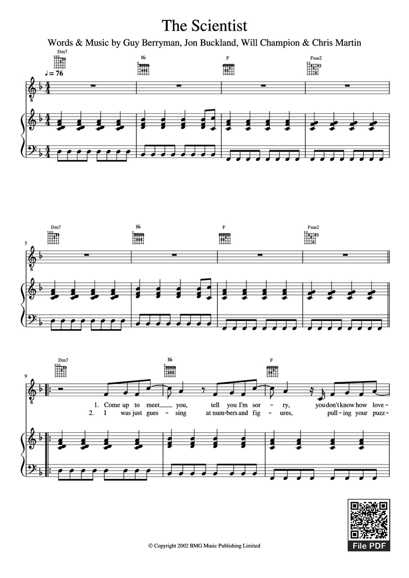 The Scientist sheet music