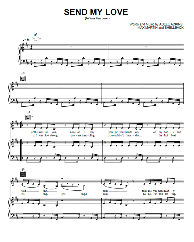 Send My Love Piano Sheet Music Page 1 Free PDF