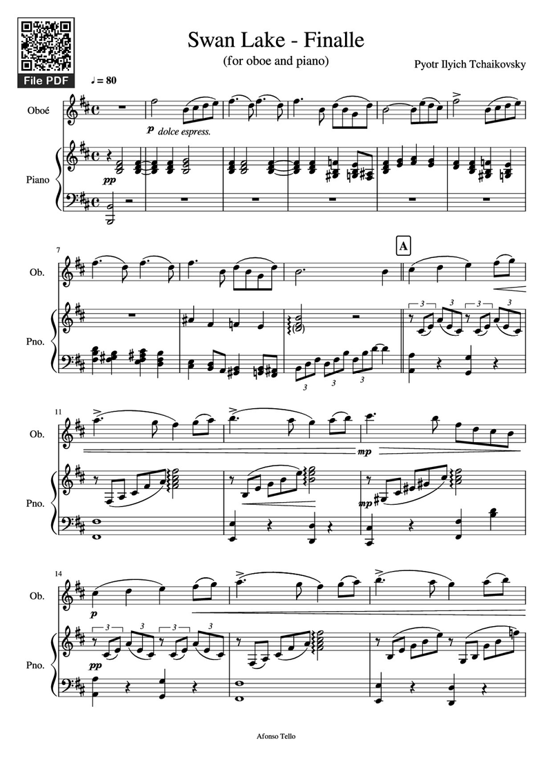 Swan Lake sheet music