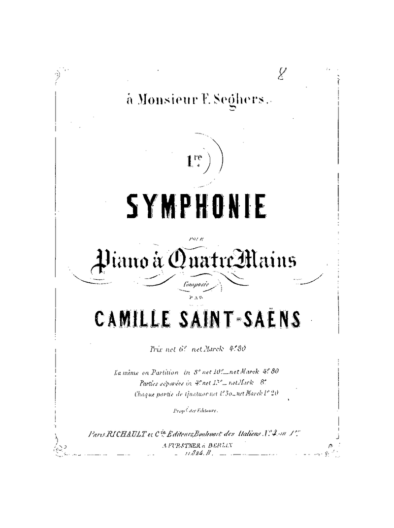 Symphony No.1, Op.2 Piano Sheet Music Page 1 Free PDF