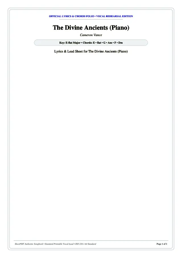 The Divine Ancients (Piano) Piano Sheet Music Page 1 Free PDF