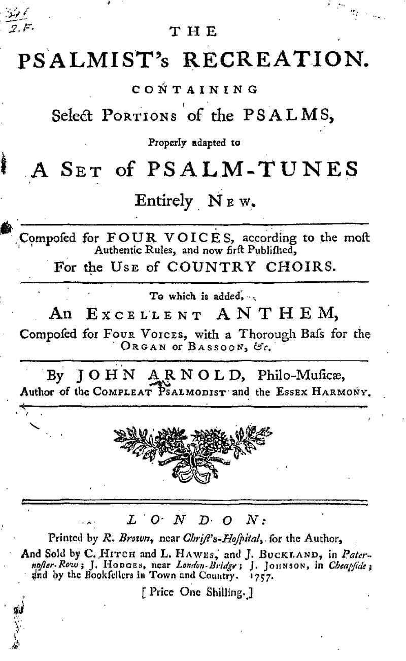 The Psalmist's Recreation Piano Sheet Music Page 1 Free PDF