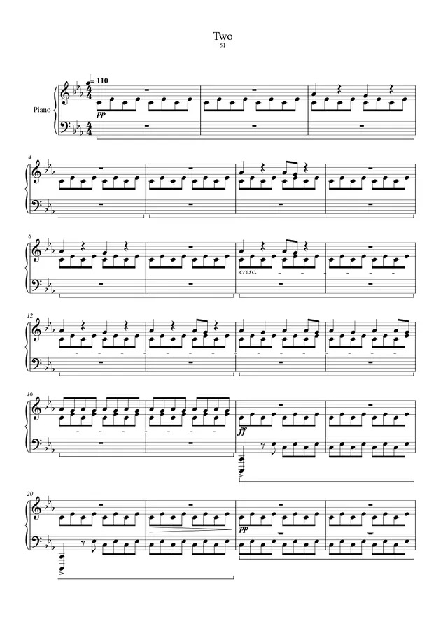 Two Piano Sheet Music Page 1 Free PDF