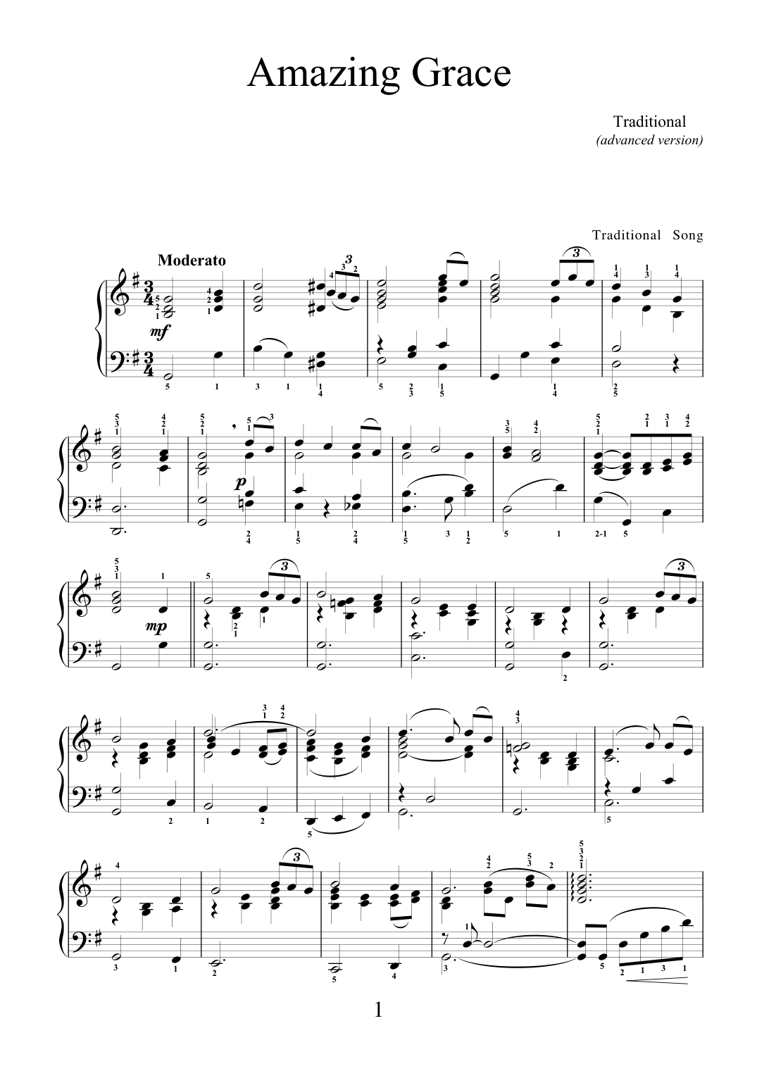 Amazing Grace sheet music