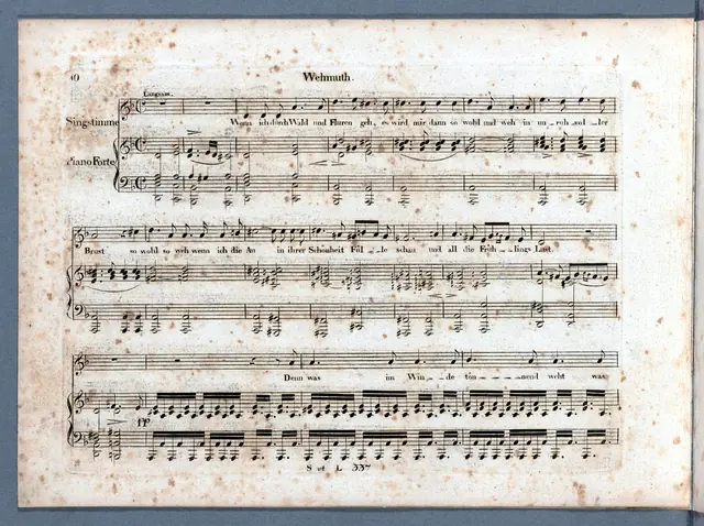 Wehmut, D.772 Piano Sheet Music Page 1 Free PDF